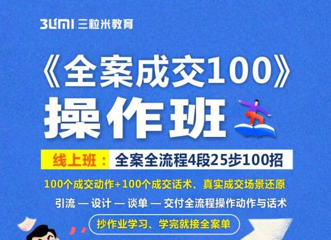 《全案成交100》全案全流程4段25步100招，操作班-佛系网创