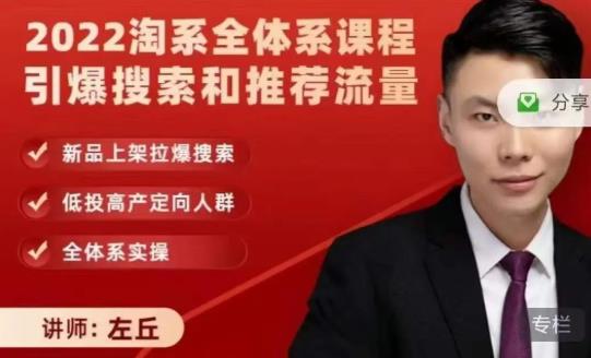 2022淘系全体系课程引爆搜索和推荐流量，新品上架拉爆搜索-佛系网创
