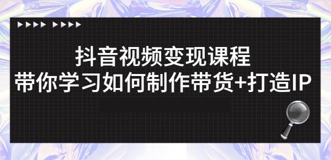 抖音短视频变现课程：带你学习如何制作带货+打造IP【41节】-佛系网创