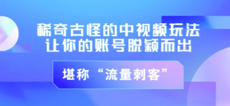 不讲李·稀奇古怪的冷门中视频冷门玩法，让你的账号脱颖而出，成为流量刺客！（图文+视频）-佛系网创