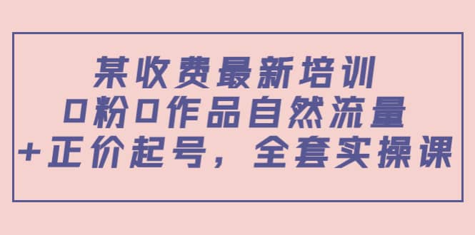 某最新收费培训内容：0粉0作品自然流量+正价起号，全套实操课-佛系网创