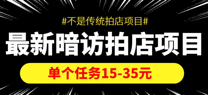 最新暗访拍店信息差项目，单个任务15-35元（不是传统拍店项目）-佛系网创