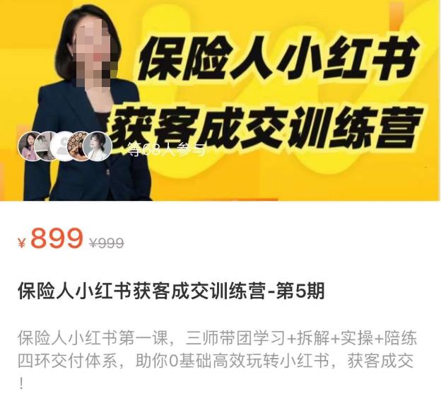 保险人小红书获客成交训练营，0基础高效玩转小红书，可复制的获客成交之路-佛系网创