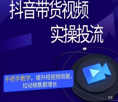 彬彬很靠谱·抖音带货视频实操投流，手把手教学，提升短视频效能，拉动销售额增长-佛系网创