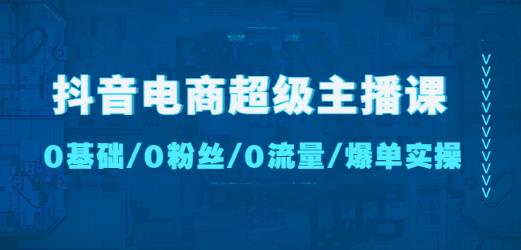 抖音电商超级主播课：0基础、0粉丝、0流量、爆单实操！-佛系网创