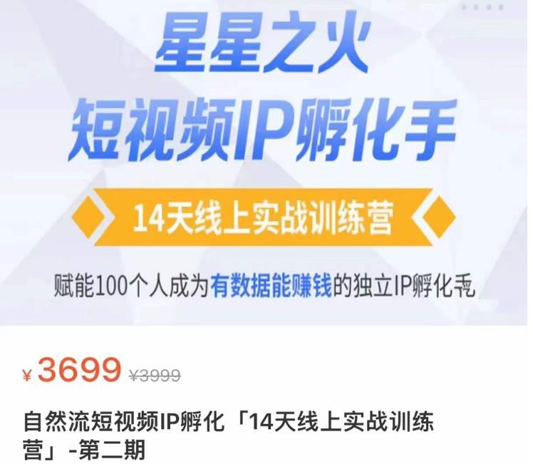 瑶瑶·自然流短视频IP孵化第二期，14天线上实战训练营，赋能100个人成为有数据能赚钱的独立IP孵化手-佛系网创