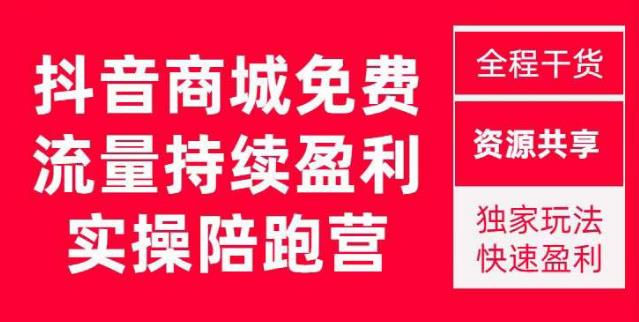 抖音商城搜索持续盈利陪跑成长营，抖音商城搜索从0-1、从1到10的全面解决方案-佛系网创