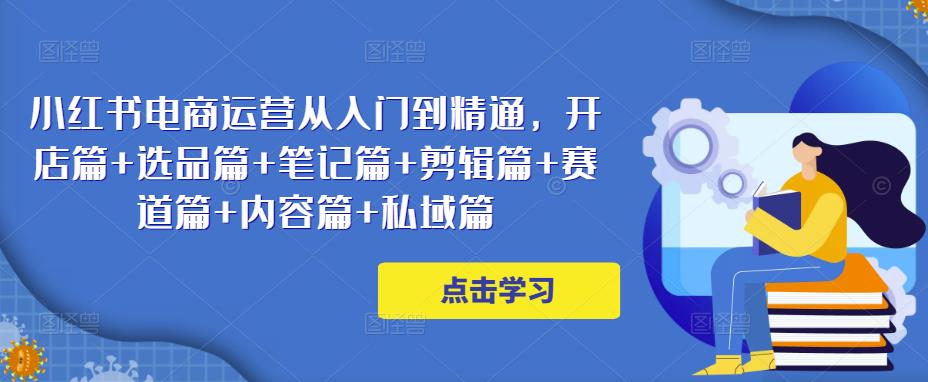 小红书电商运营从入门到精通，开店篇+选品篇+笔记篇+剪辑篇+赛道篇+内容篇+私域篇-佛系网创