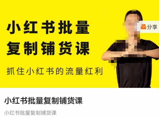 张宾·小红书批量复制铺货课，抓住小红书的流量红利 （更新2023年2月）-佛系网创