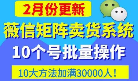 微信矩阵卖货系统，多线程批量养10个微信号，10种加粉落地方法，快速加满3W人卖货！-佛系网创