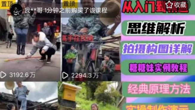 东方糖糖妹抖音短视频全套实战课思维+拍摄+剪辑+运营，从入门到精通-佛系网创