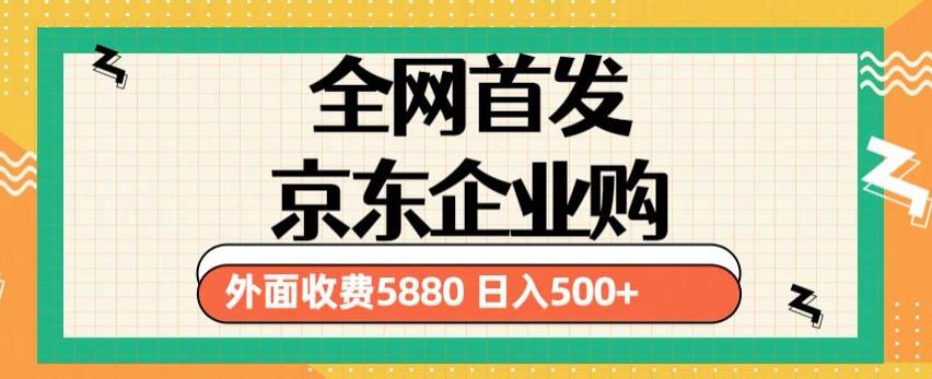 3月最新京东企业购教程，小白可做单人日利润500+撸货项目（仅揭秘）-佛系网创