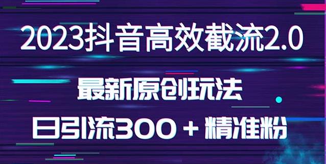 日引300＋创业粉，独家抖音高效截流2.0玩法（价值1280）-佛系网创