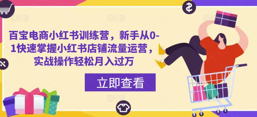 百宝电商小红书训练营，新手从0-1快速掌握小红书店铺流量运营，实战操作轻松月入过万-佛系网创