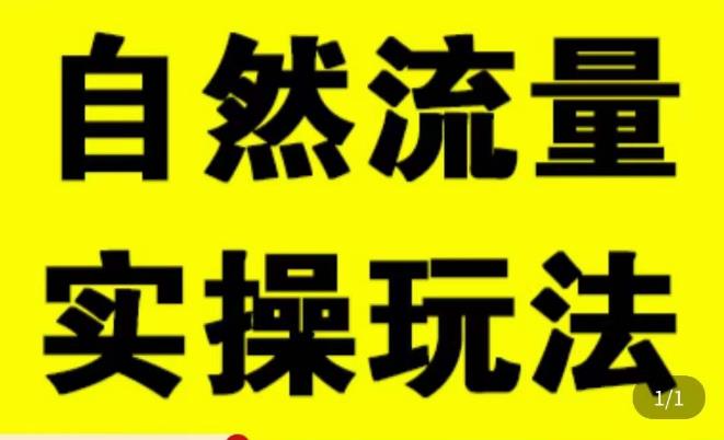 拼多多自然流量天花板，拼多多自然流的实操玩法，自然流量是怎么来的，如何开车带来自然流等知识-佛系网创