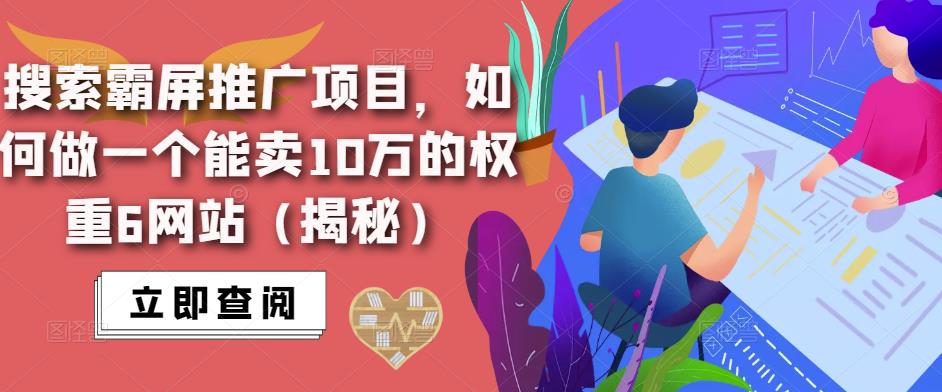 搜索霸屏推广项目，如何做一个能卖10万的权重6网站（揭秘）-佛系网创