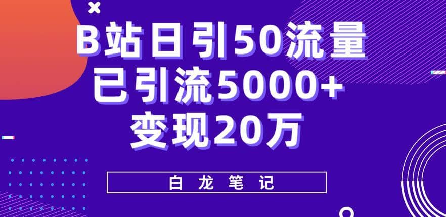 B站日引50+流量，实战已引流5000+变现20万，超级实操课程-佛系网创