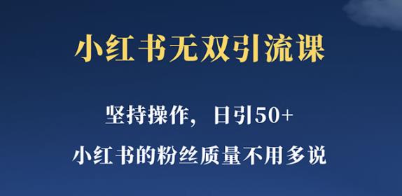 小红书无双课一天引50+女粉，不用做视频发视频，小白也很容易上手拿到结果【仅揭秘】-佛系网创