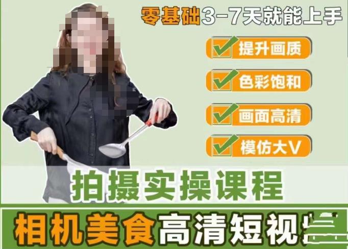 宋大大-相机美食高清短视频教学，零基础3-7天就能快速上手，掌握用单反或者微单拍摄美食短视频-佛系网创