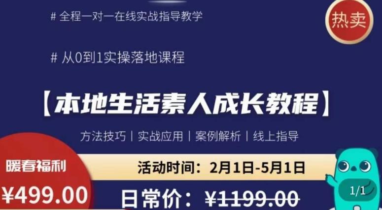 本地生活素人成长教程，?从0-1落地实操课程，方法技术，实战应用，案例解析-佛系网创