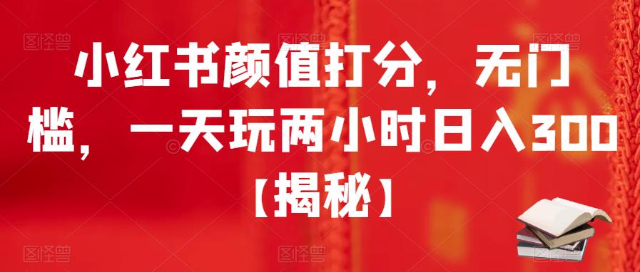 小红书颜值打分，无门槛，一天玩两小时日入300+【揭秘】-佛系网创