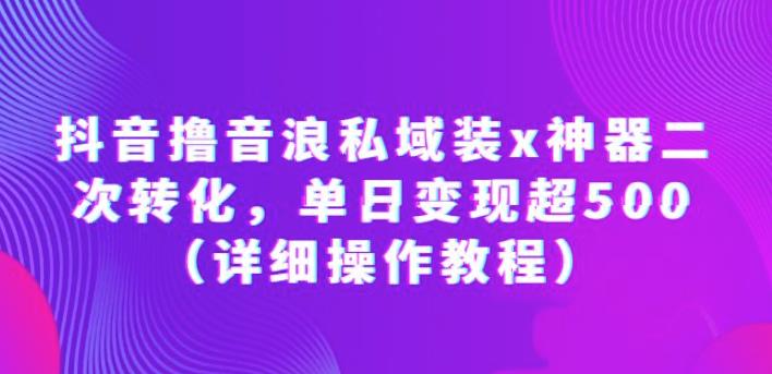抖音撸音浪私域装x神器二次转化，单日变现超500（详细操作教程）【揭秘】-佛系网创