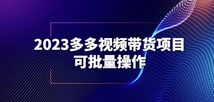 2023多多视频带货项目，可批量操作【保姆级教学】【揭秘】-佛系网创
