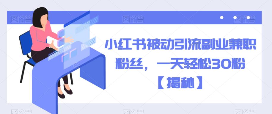 小红书被动引流副业兼职粉丝，一天轻松30粉【揭秘】-佛系网创