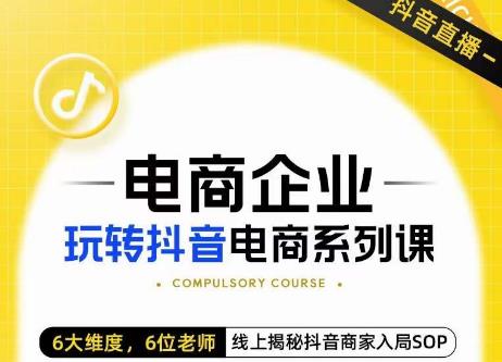 玺承·电商企业玩转抖音电商系列课，6大维度，6位老师，线上揭秘抖音商家入局SOP-佛系网创