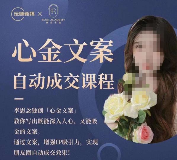 心金文案自动成交课程，教你写出既能深入人心又能吸金的文案，实现朋友圈自动成交效果-佛系网创