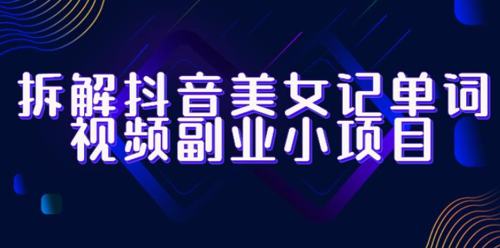 拆解抖音美女记单词视频副业小项目，一条龙玩法大解析（教程+素材）-佛系网创