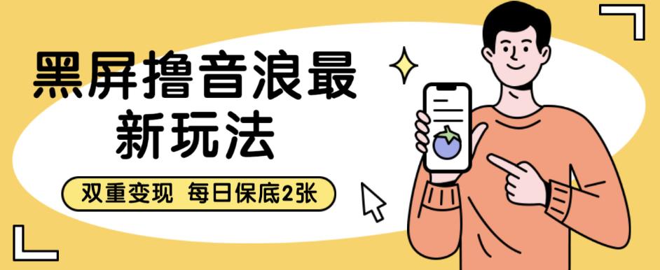 黑屏撸音浪最新玩法，双重变现，每日保底2张【揭秘】-佛系网创