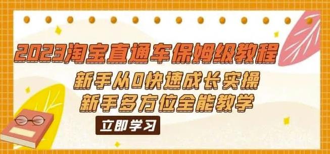2023淘宝直通车保姆级教程：新手从0快速成长实操，新手多方位全能教学-佛系网创