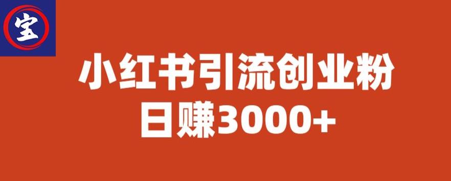 宝哥小红书引流创业粉，日赚3000+【揭秘】-佛系网创