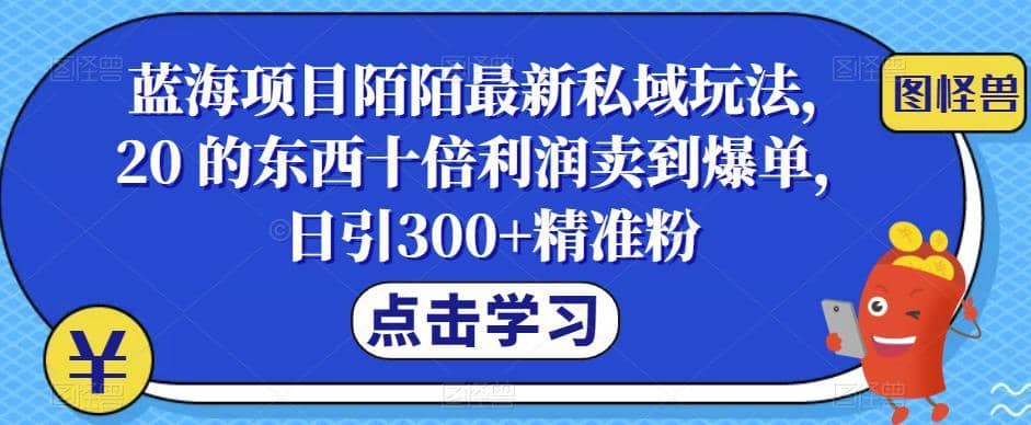 蓝海项目陌陌最新私域玩法，20 的东西十倍利润卖到爆单，日引300+精准粉【揭秘】-佛系网创