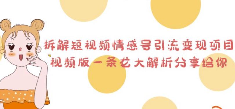 拆解短视频情感号引流变现项目，视频版一条龙大解析分享给你-佛系网创