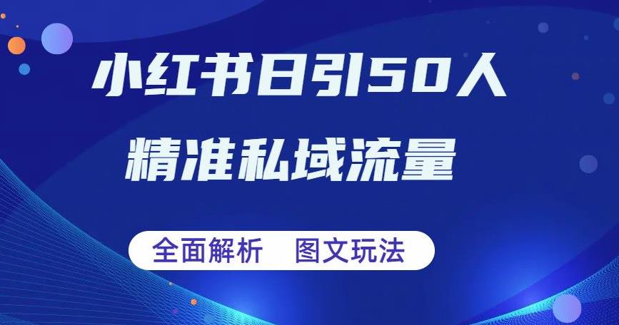 全面解析小红书图文引流日引50私域流量【揭秘】-佛系网创