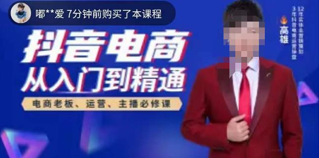 高雄哥·抖音电商从入门到精通，?从账号、流量、人货场、主播、店铺五个方面全面解析抖音电商核心逻辑-佛系网创