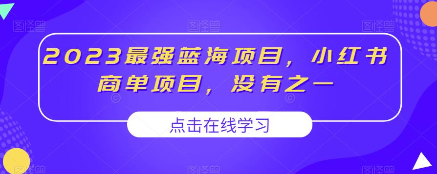 2023最强蓝海项目，小红书商单项目，没有之一【揭秘】-佛系网创
