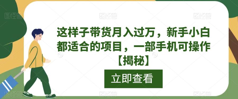 这样子带货月入过万，新手小白都适合的项目，一部手机可操作【揭秘】-佛系网创