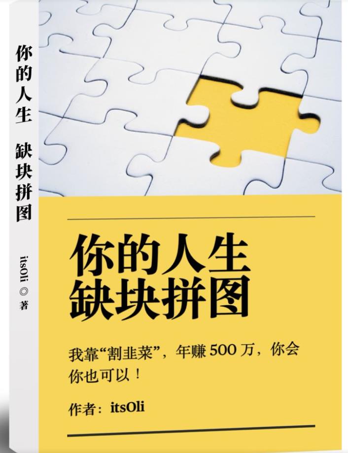 某高赞电子书《你的人生，缺块拼图——我靠“割韭菜”，年赚500万，你会你也可以》-佛系网创