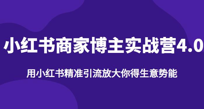 【推荐】小红书商家博主精准引流实战营4.0，用小红书放大你的生意势能-佛系网创