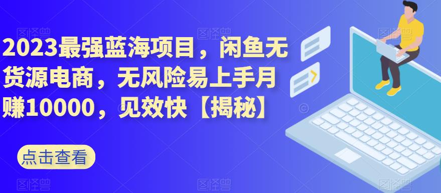 2023最强蓝海项目，闲鱼无货源电商，无风险易上手月赚10000，见效快【揭秘】-佛系网创
