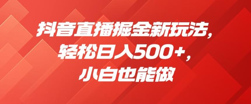 抖音直播掘金新玩法，轻松日入500+，小白也能做【揭秘】-佛系网创