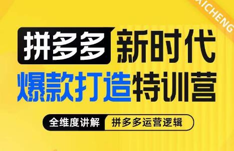 玺承·拼多多新时代爆款打造特训营，全维度讲解拼多多运营逻辑-佛系网创