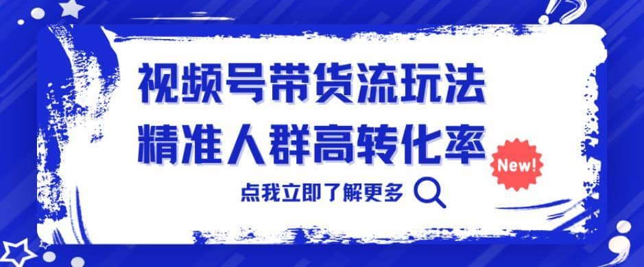 视频号带货流玩法，精准人群高转化率，0基础也可以上手【揭秘】-佛系网创