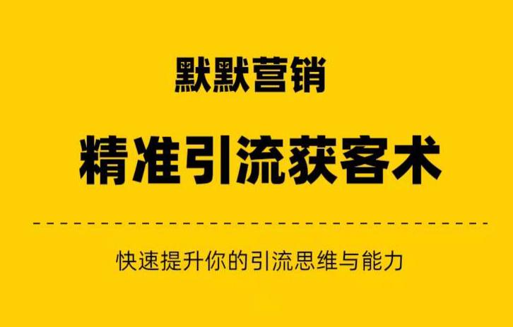 默默营销·精准引流+私域营销+逆袭赚钱（三件套）快速提升你的赚钱认知与营销思维-佛系网创