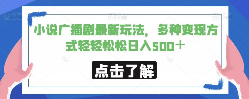 小说广播剧最新玩法，多种变现方式轻轻松松日入500＋【揭秘】-佛系网创