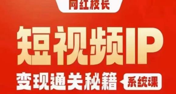 网红校长短视频IP变现通关秘籍｜系统课，产品篇，短视频篇，商业篇，私域篇，直播篇-佛系网创
