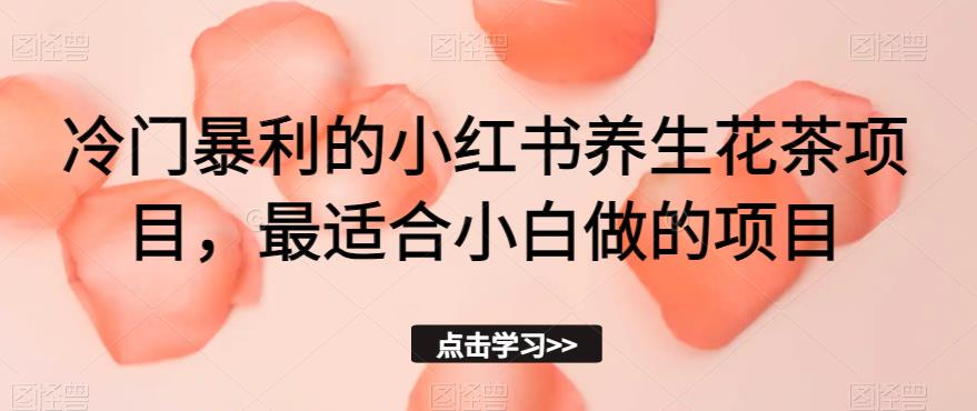 冷门暴利的小红书养生花茶项目，最适合小白做的项目【揭秘】-佛系网创